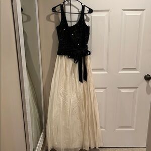 Elegant Black and White Gown